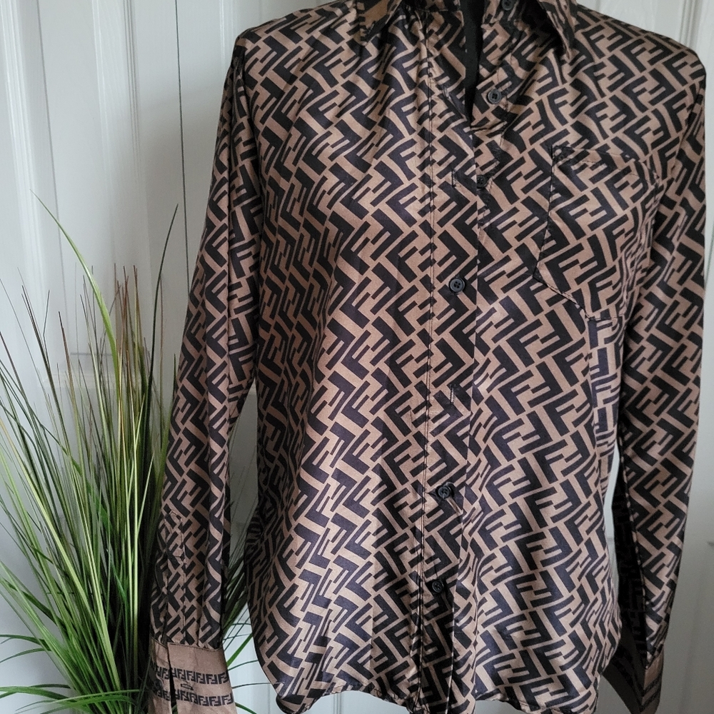 Authentic Fendi Zucca Print FF Blouse